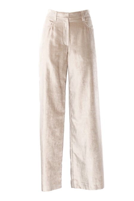 Shop BRUNELLO CUCINELLI  Pantalone: Brunello Cucinelli pantalone Loose in velluto Sleek di cotone e viscosa.
Chiusura a zip con gancetto in metallo e controbottone.
Tasche frontali.
Tasche posteriori a toppa.
Composizione: 58% COTONE, 42% VISCOSA.
Made in Italy.. MD581P8716-C4087